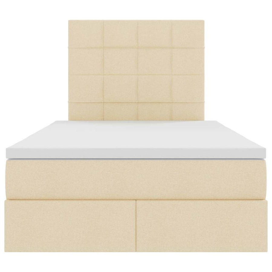 Opslag bed met matras met matras Crème 120 x 190 cm Stof