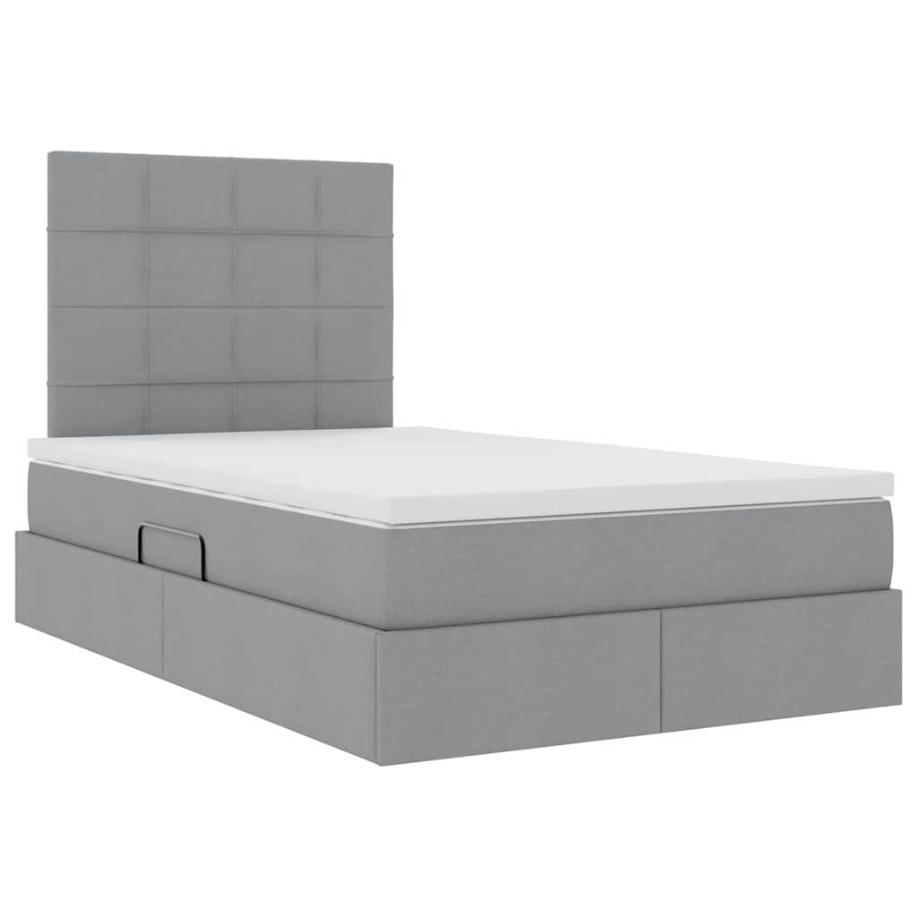 Opslag bed met matras Lichtgrijs 120 x 200 cm Nep Leer