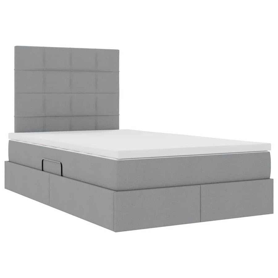 Opslag bed met matras Lichtgrijs 120 x 200 cm Nep Leer