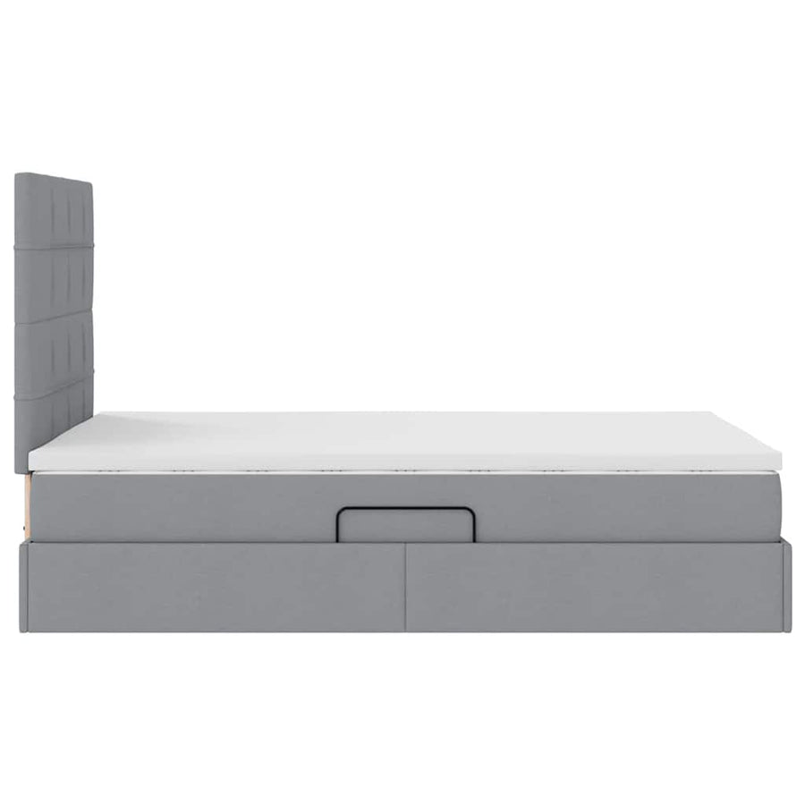 Opslag bed met matras Lichtgrijs 120 x 200 cm Nep Leer