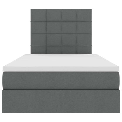Opslag bed met matras Donkergrijs 120 x 200 cm Nep Leer