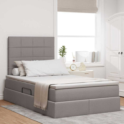 Opslag bed met matras met opslag Taupe 120 x 200 cm Nep Leer
