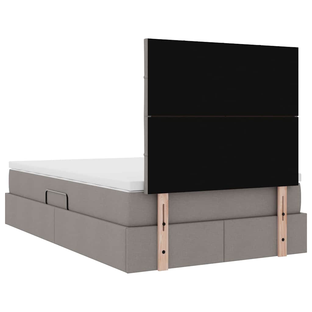 Opslag bed met matras met opslag Taupe 120 x 200 cm Nep Leer
