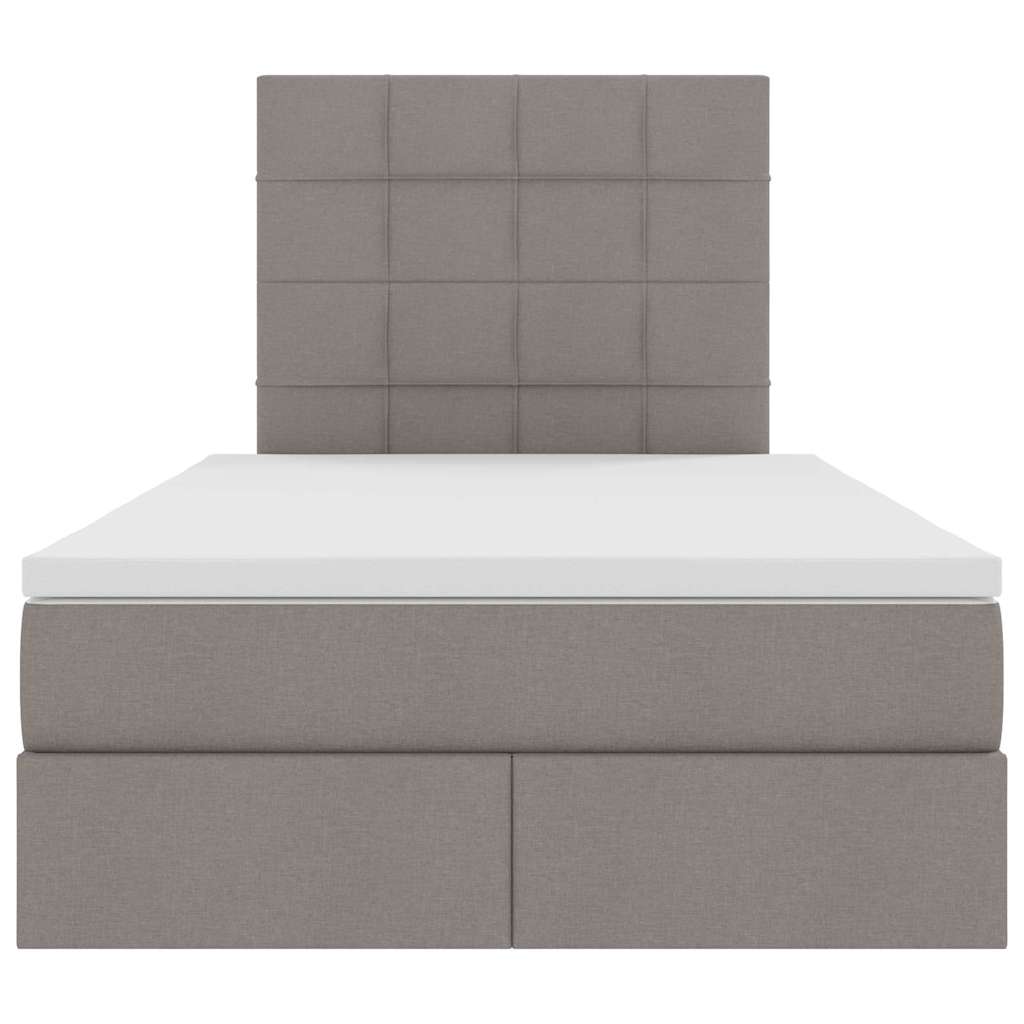 Opslag bed met matras met opslag Taupe 120 x 200 cm Nep Leer