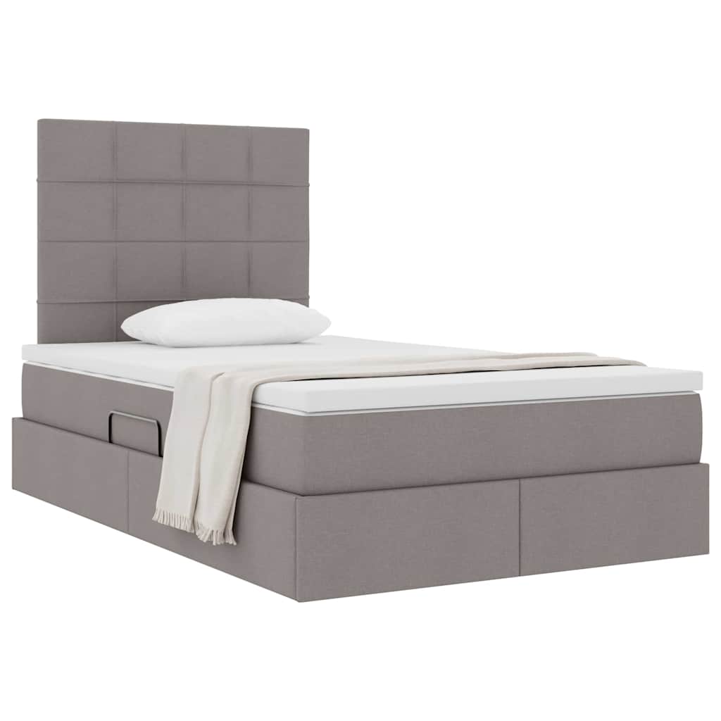 Opslag bed met matras met opslag Taupe 120 x 200 cm Nep Leer