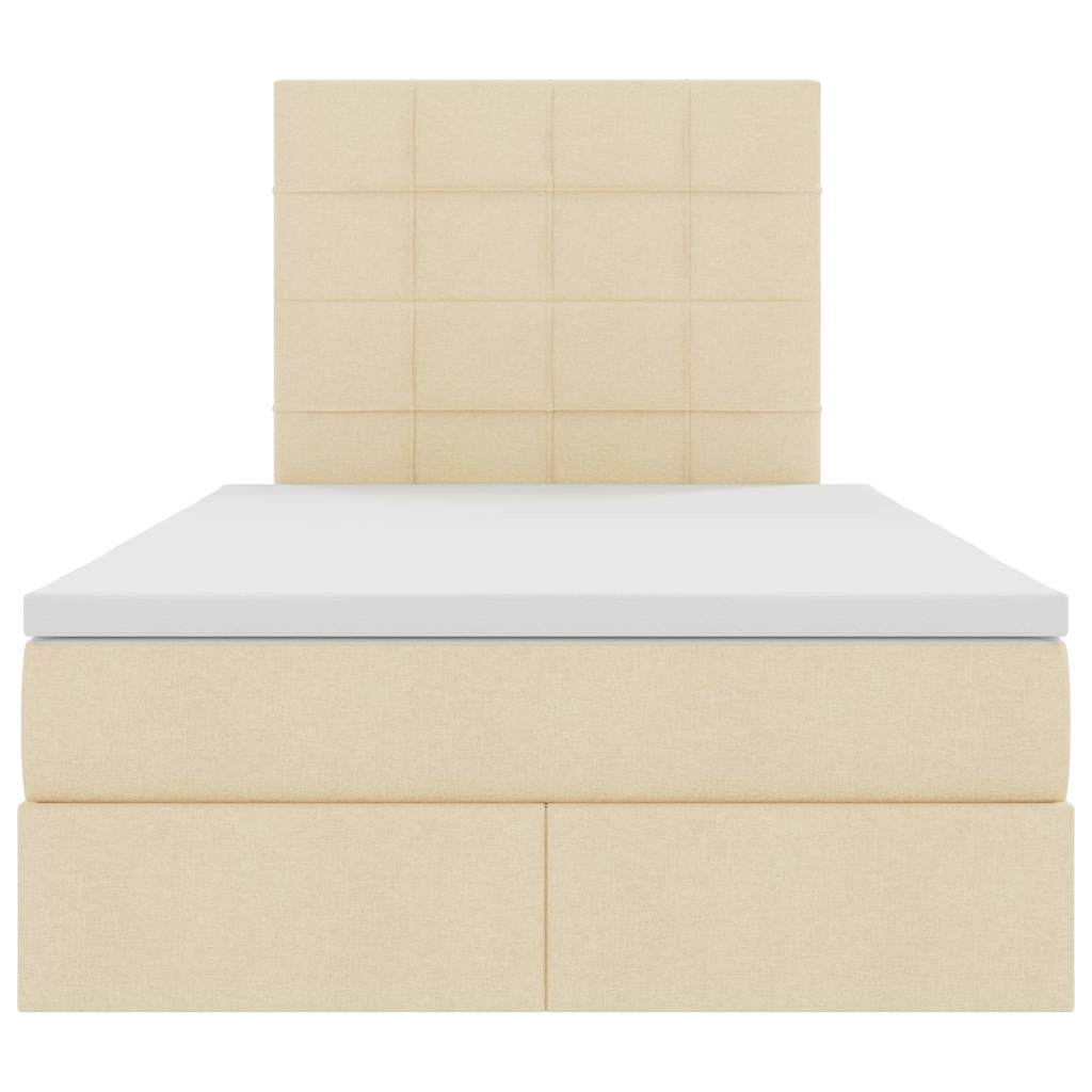Opslag Bed Met Matras Met Matras Polyester Crème 120 x 200 cm Blok met vierkantjes