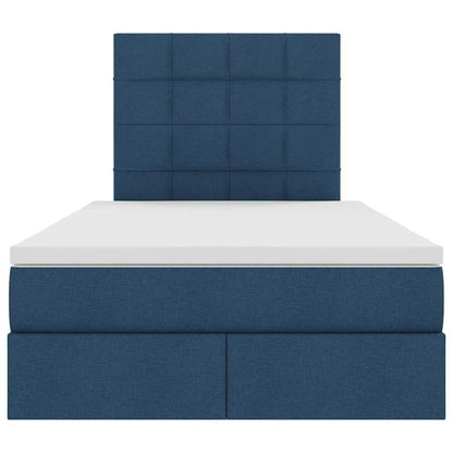 Opslag bed met matras met opslag Blauw 120 x 200 cm Nep Leer