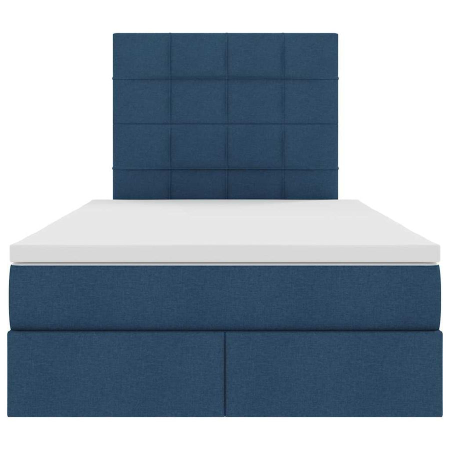 Opslag bed met matras met opslag Blauw 120 x 200 cm Nep Leer
