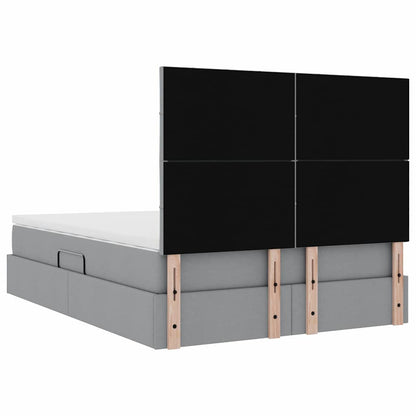 Opslag bed met matras Lichtgrijs 140 x 190 cm Nep Leer