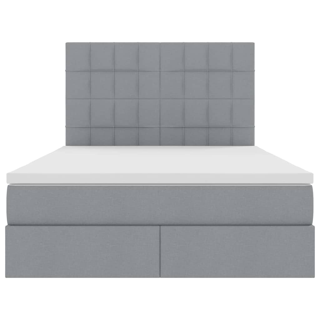 Opslag bed met matras Lichtgrijs 140 x 190 cm Nep Leer