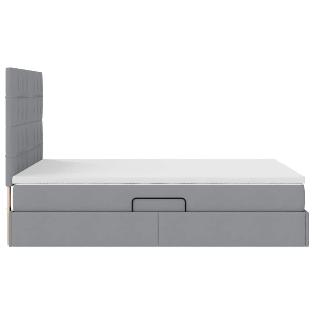 Opslag bed met matras Lichtgrijs 140 x 190 cm Nep Leer
