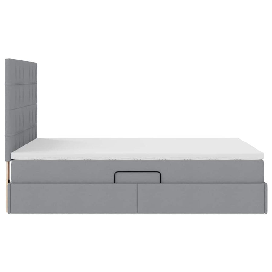 Opslag bed met matras Lichtgrijs 140 x 190 cm Nep Leer