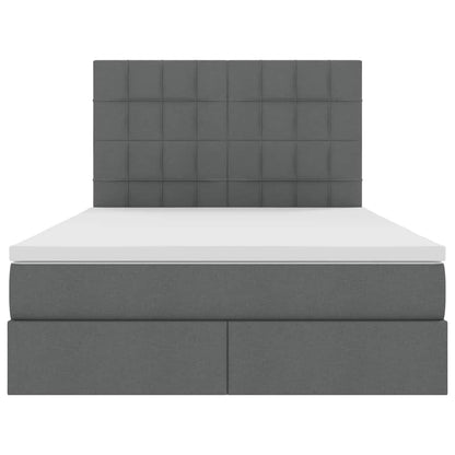 Opslag bed met matras Donkergrijs 140 x 190 cm Nep Leer