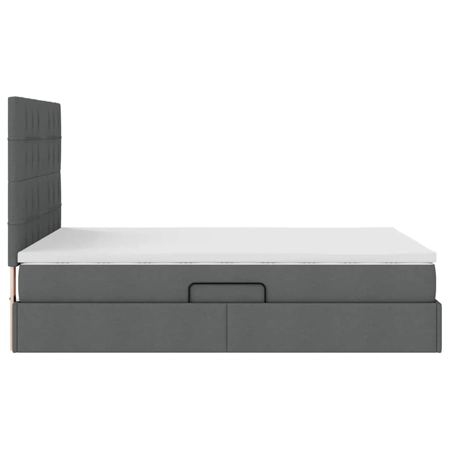 Opslag bed met matras Donkergrijs 140 x 190 cm Nep Leer