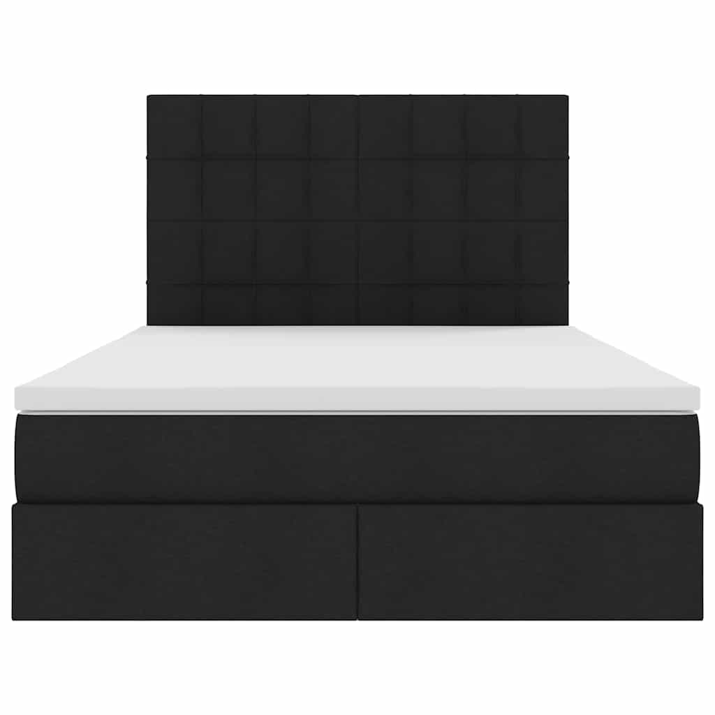 Opslag bed met matras met opslag Zwart 140 x 190 cm Nep Leer