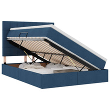 Opslag bed met matras met opslag Blauw 140 x 190 cm Nep Leer