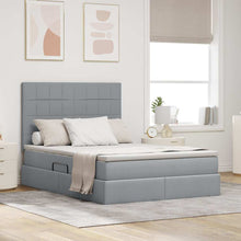 Opslag bed met matras Lichtgrijs 140 x 200 cm Nep Leer
