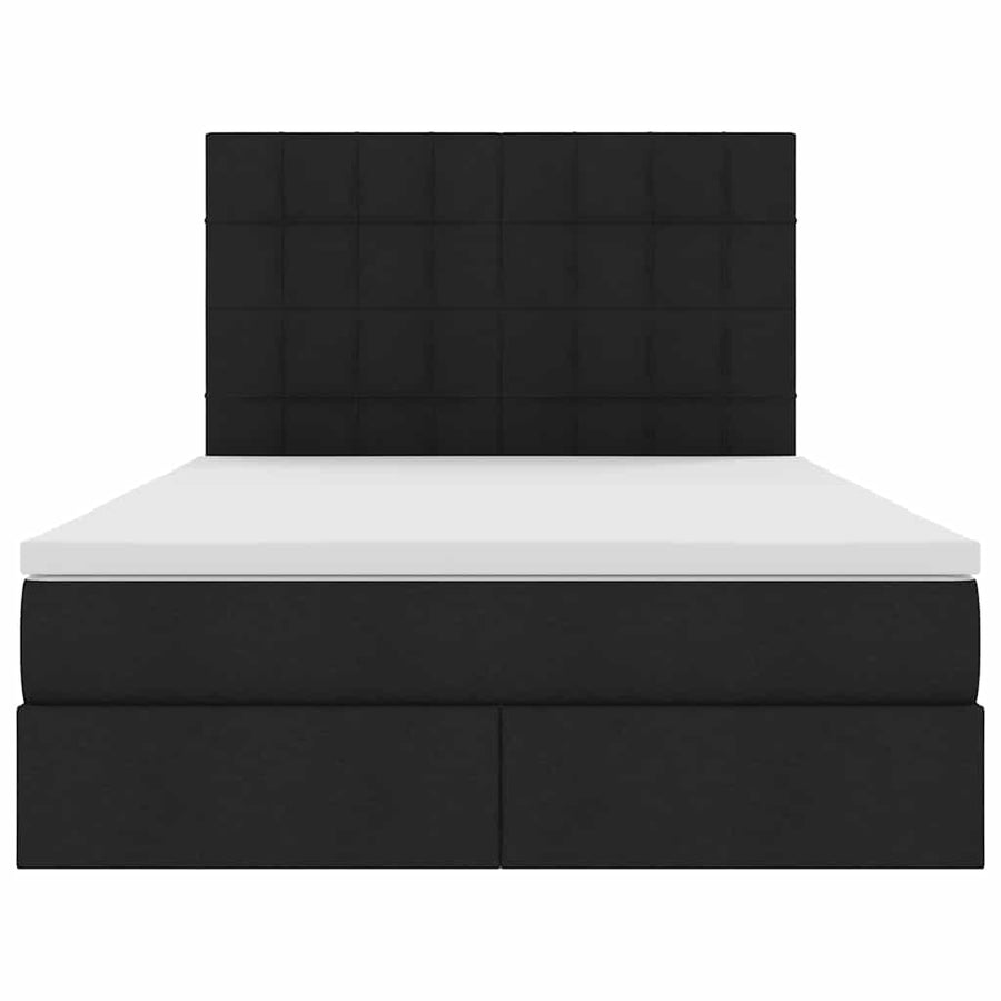Opslag bed met matras met opslag Zwart 140 x 200 cm Nep Leer