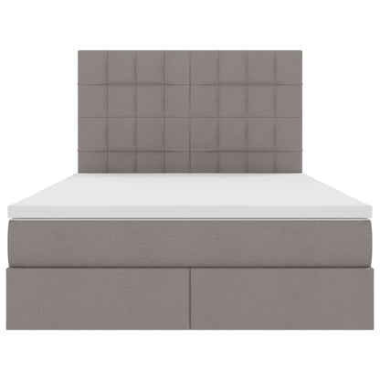Opslag bed met matras met opslag Taupe 140 x 200 cm Nep Leer