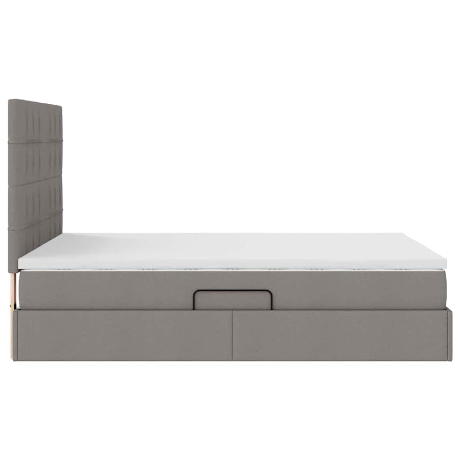 Opslag bed met matras met opslag Taupe 140 x 200 cm Nep Leer