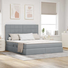 Storage Bed with Mattress Light Grey 160 x 200 cm Polyester