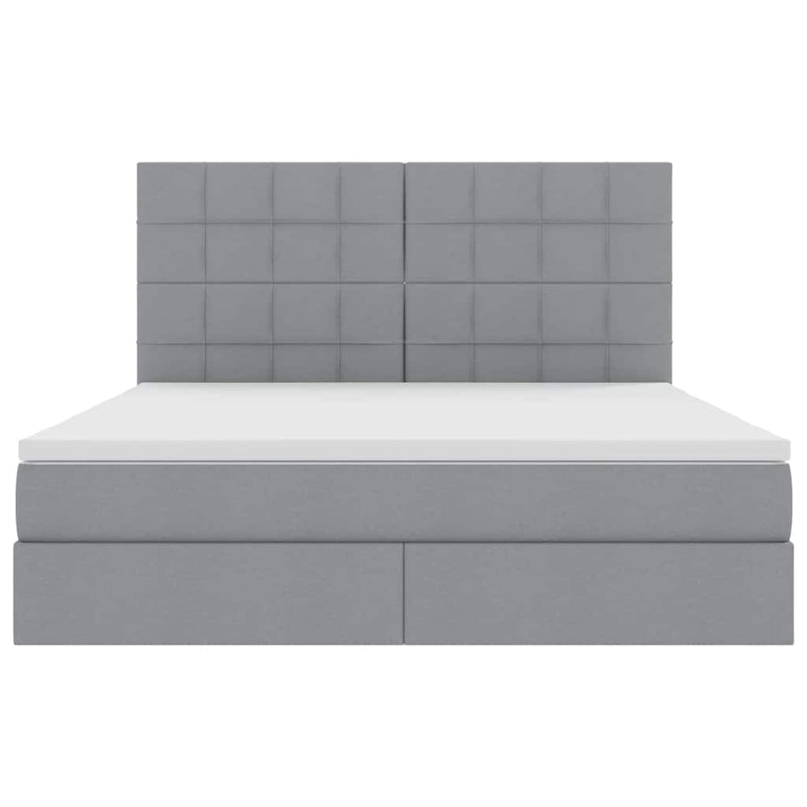 Opslag bed met matras Lichtgrijs 160 x 200 cm Nep Leer