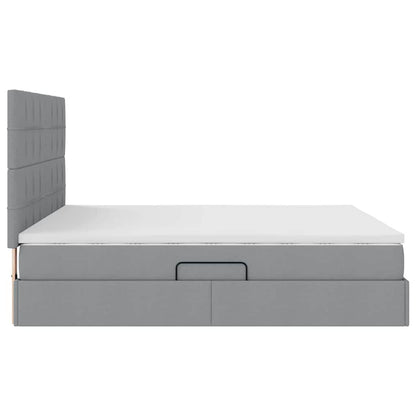 Opslag bed met matras Lichtgrijs 160 x 200 cm Nep Leer
