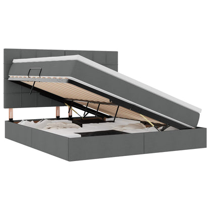 Opslag bed met matras Donkergrijs 160 x 200 cm Nep Leer