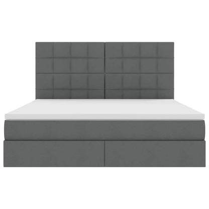 Opslag bed met matras Donkergrijs 160 x 200 cm Nep Leer