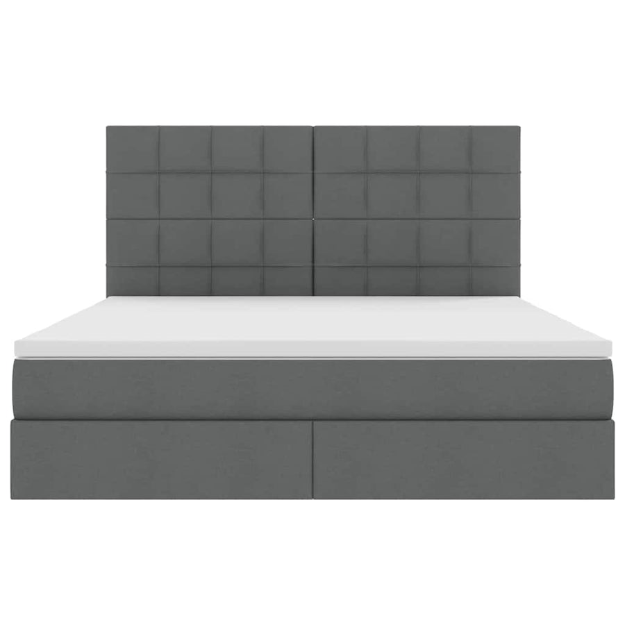 Opslag bed met matras Donkergrijs 160 x 200 cm Nep Leer