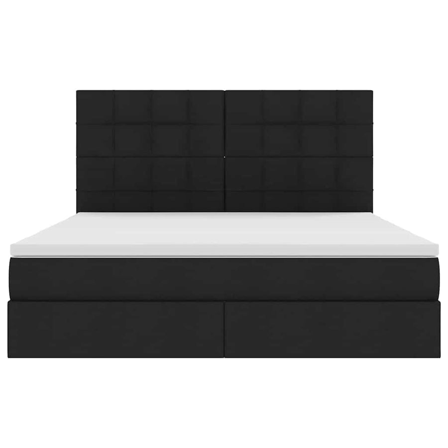 Opslag bed met matras met opslag Zwart 160 x 200 cm Nep Leer