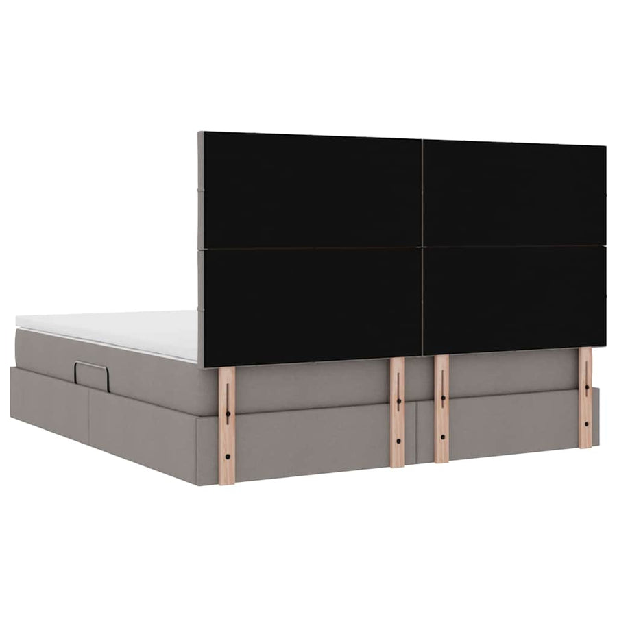 Opslag Bed Met Matras Met Matras Polyester Taupe 160 x 200 cm Blok met vierkantjes