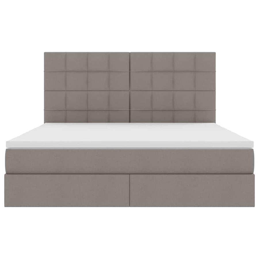 Opslag Bed Met Matras Met Matras Polyester Taupe 160 x 200 cm Blok met vierkantjes