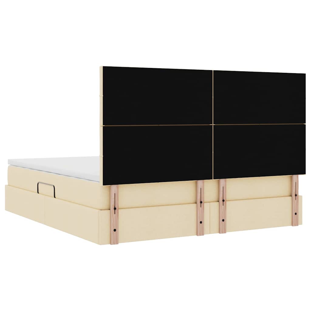 Opslag Bed Met Matras Met Matras Polyester Crème 160 x 200 cm Blok met vierkantjes