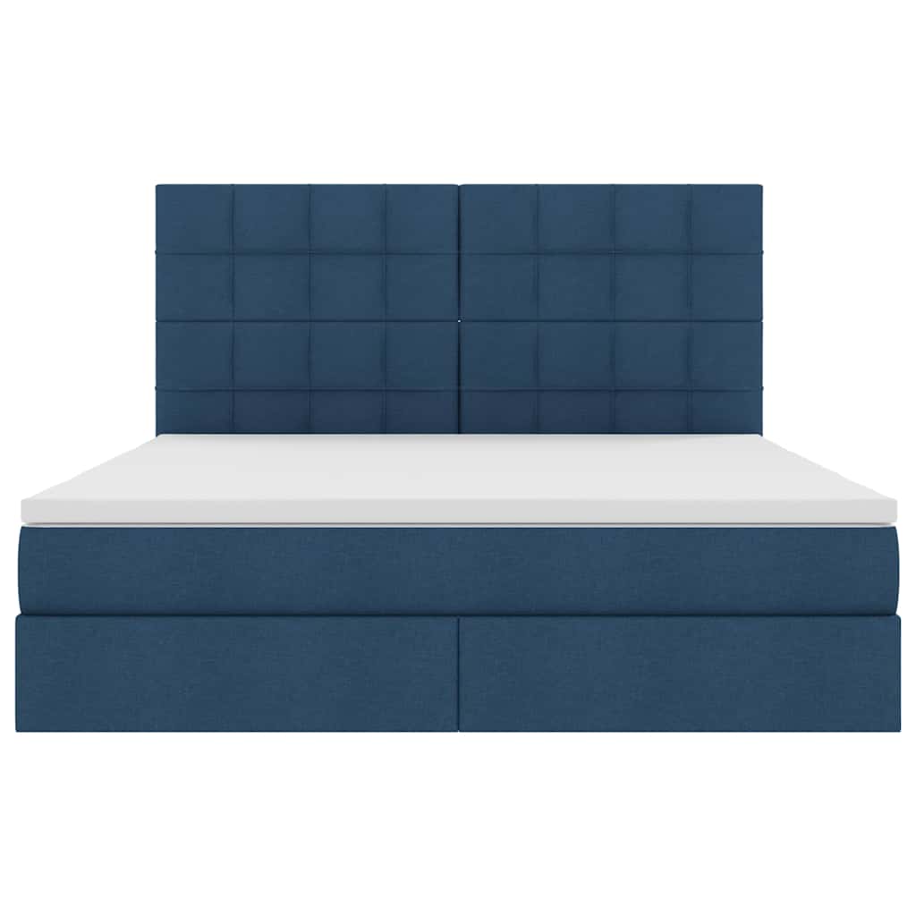 Opslag bed met matras met opslag Blauw 160 x 200 cm Nep Leer