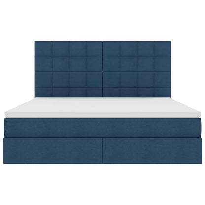 Opslag bed met matras met opslag Blauw 160 x 200 cm Nep Leer