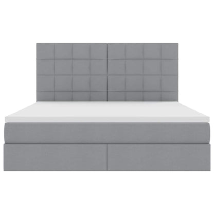 Opslag bed met matras Lichtgrijs 180 x 200 cm Nep Leer