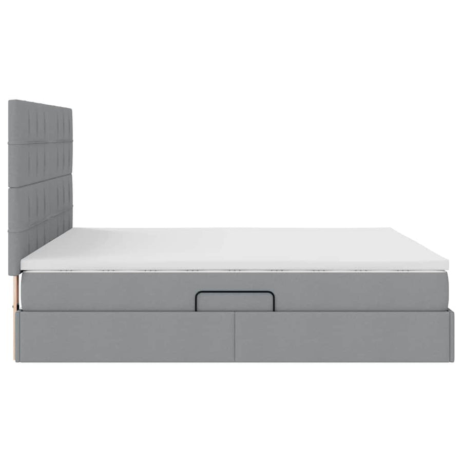 Opslag bed met matras Lichtgrijs 180 x 200 cm Nep Leer