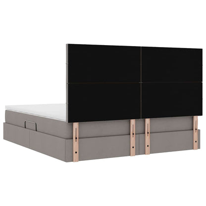 Opslag bed met matras met opslag Taupe 180 x 200 cm Nep Leer
