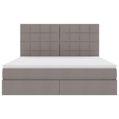 Opslag bed met matras met opslag Taupe 180 x 200 cm Nep Leer