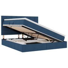 Opslag bed met matras met opslag Blauw 180 x 200 cm Nep Leer