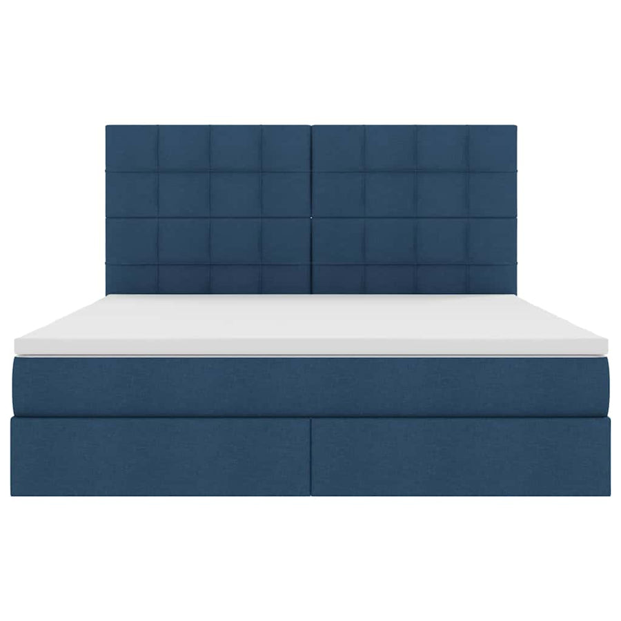 Opslag bed met matras met opslag Blauw 180 x 200 cm Nep Leer