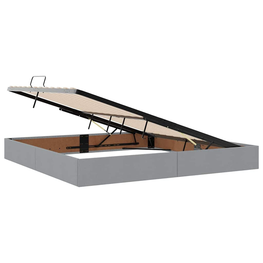 Opslag bed met matras Lichtgrijs 200 x 200 cm Nep Leer