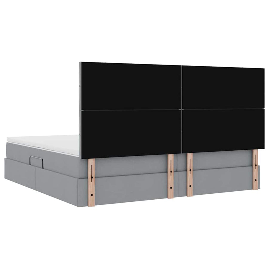 Opslag bed met matras Lichtgrijs 200 x 200 cm Nep Leer