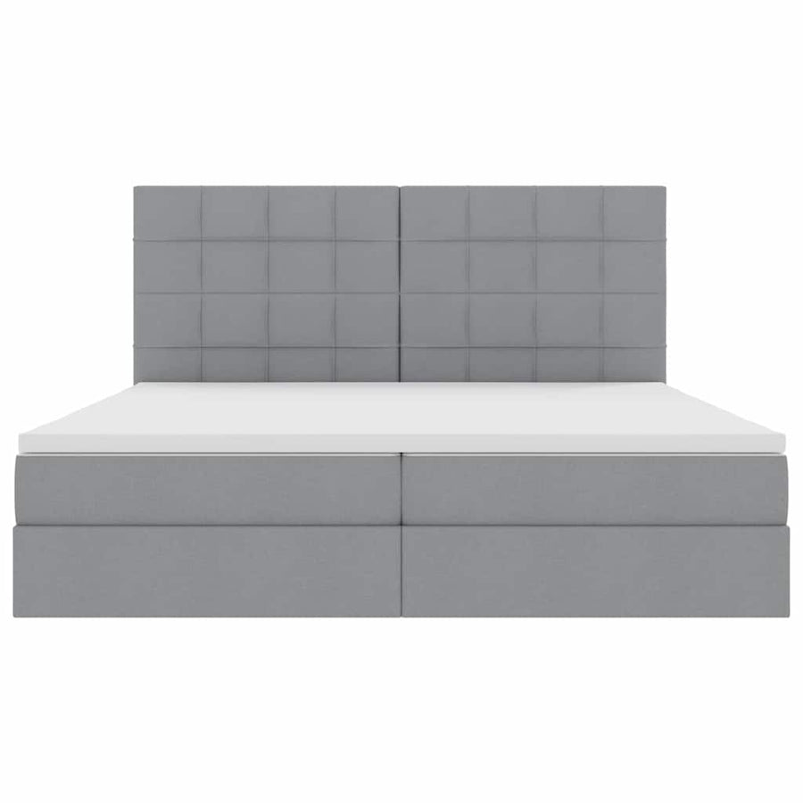 Opslag bed met matras Lichtgrijs 200 x 200 cm Nep Leer