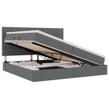Opslag bed met matras Donkergrijs 200 x 200 cm Nep Leer