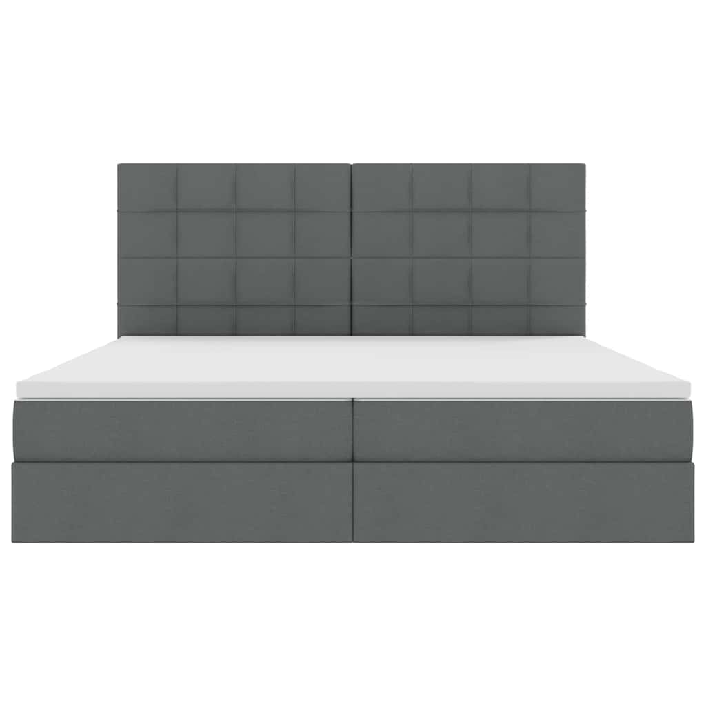Opslag bed met matras Donkergrijs 200 x 200 cm Nep Leer