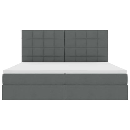 Opslag bed met matras Donkergrijs 200 x 200 cm Nep Leer