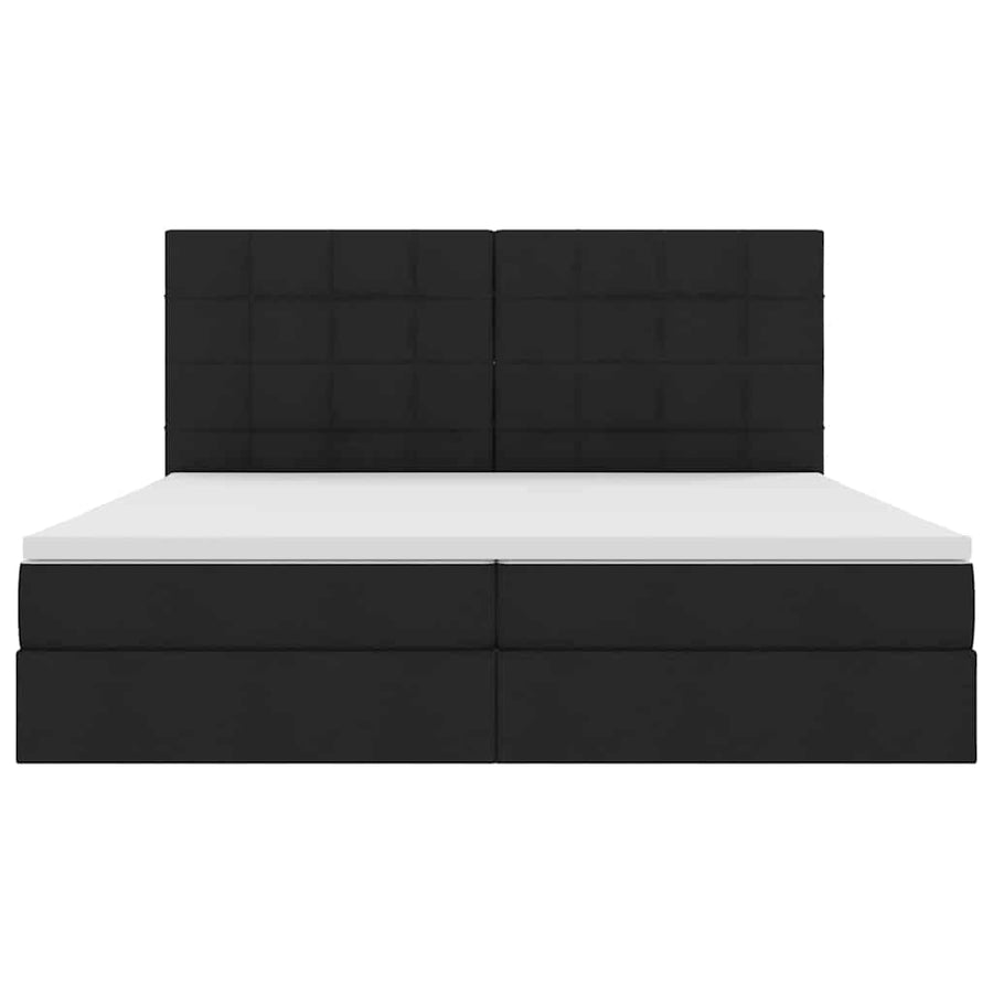 Opslag bed met matras met opslag Zwart 200 x 200 cm Nep Leer