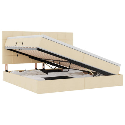 Opslag bed met matras met matras Crème 200 x 200 cm Polyester